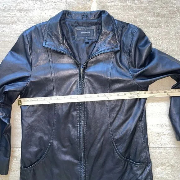 Colebrook 100% Leather Soft Black‎ Jacket Size M Full Zip Fully Lined Mid Length Black Size M - Image 4