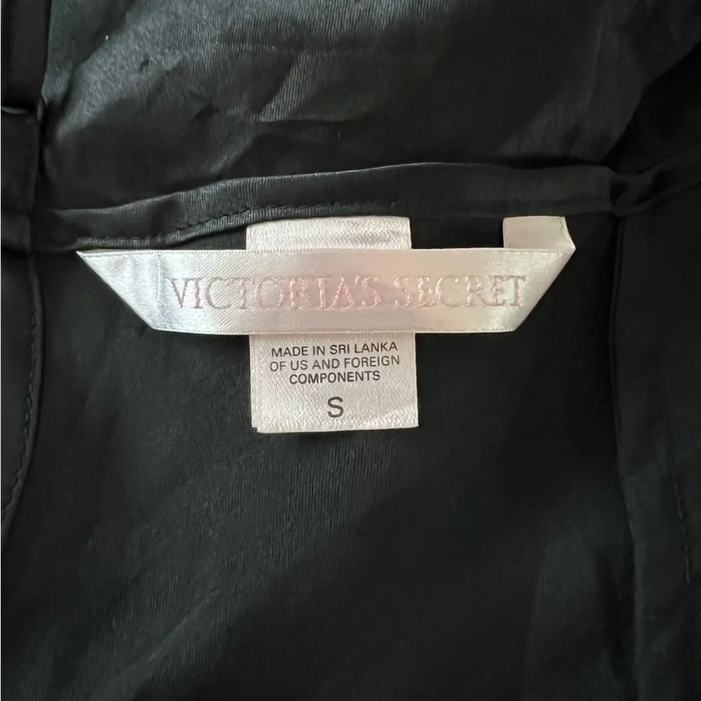 Vintage Victoria’s Secret Black & Bronze Satin Slip Lace Trim Dress Nightgown S - Image 4