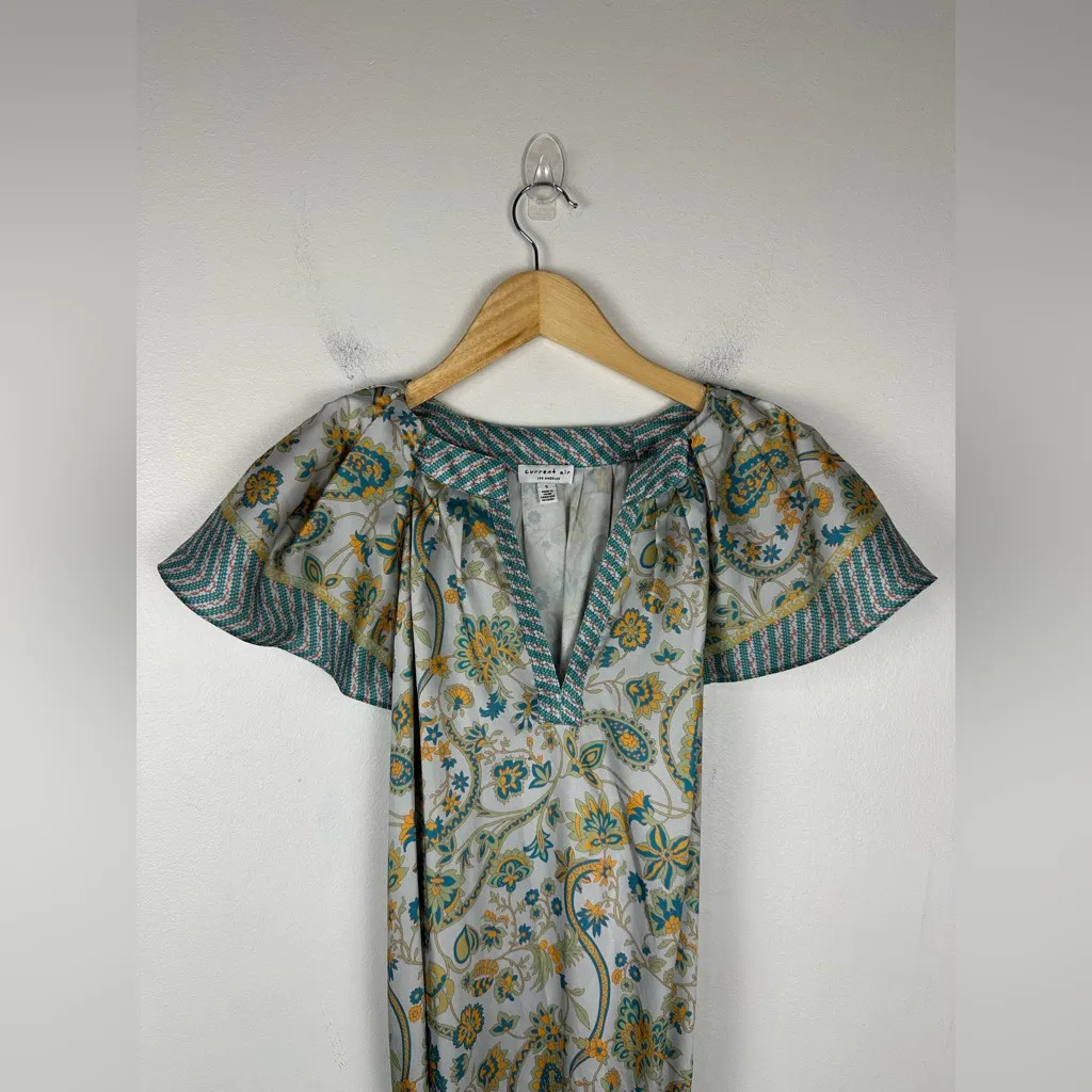 Current Air The Saressa Flutter Sleeve Satin Midi Dress Women’s Sz S - Image 3
