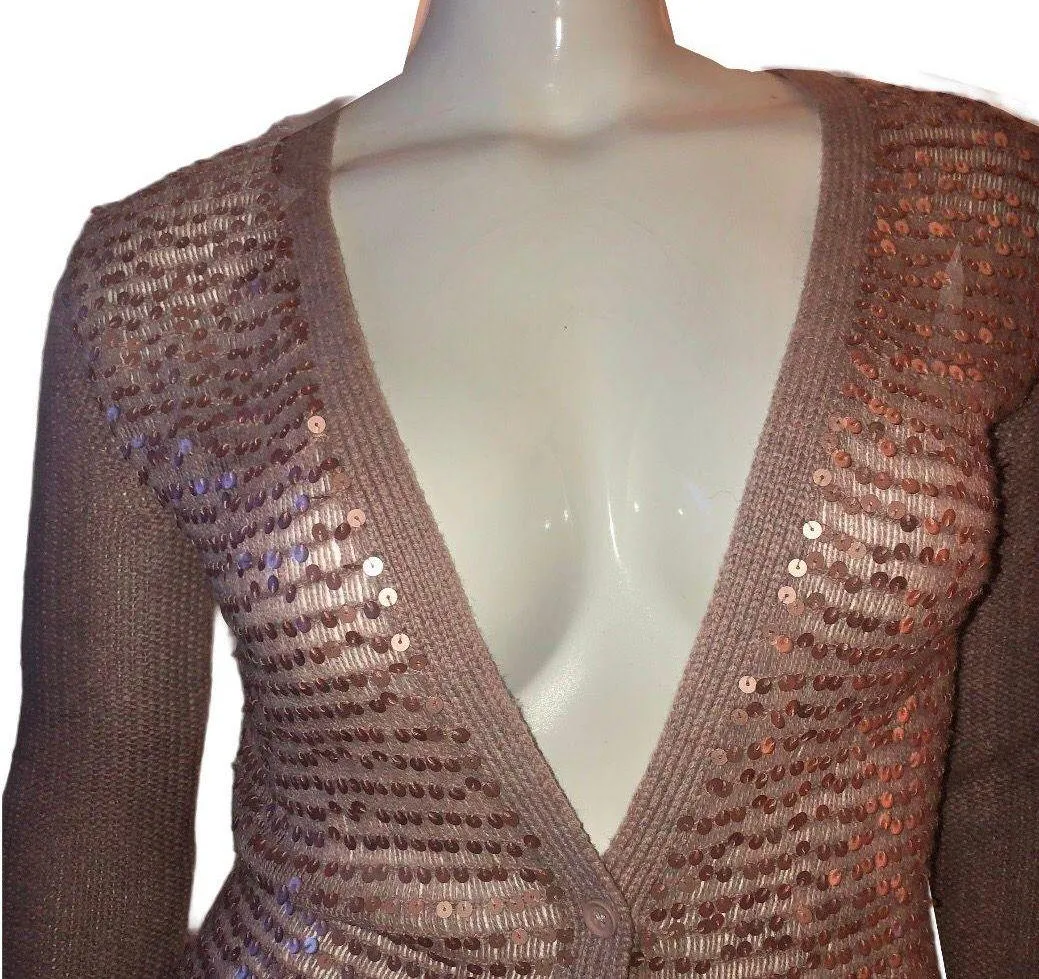 Sequined Wool Blend Cardigan - Image 3
