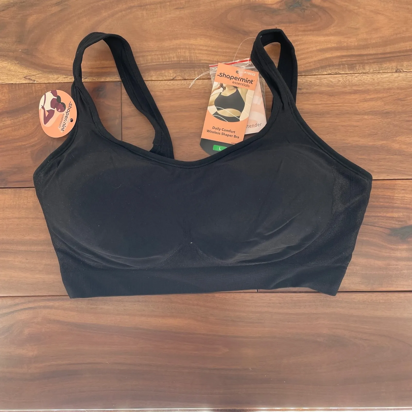 Shapermint Essentials Black Daily Comfort Wireless Shaper Bra Size L Size L - Image 2