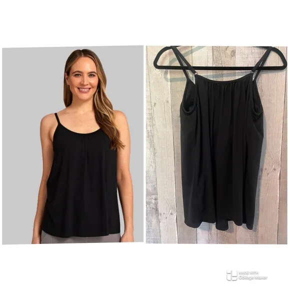 32 Degrees Cool LBD Built-In-Bra Black Cami Tank Women's Size S Like New Active - Image 2