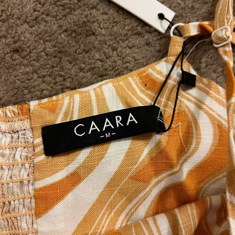 NWT CAARA orange and white cropped bra top, M Orange Size M - Image 5