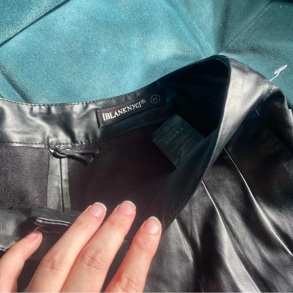 BLANKNYC Faux Leather Pleated Trousers - Black - Size 27 - Image 6