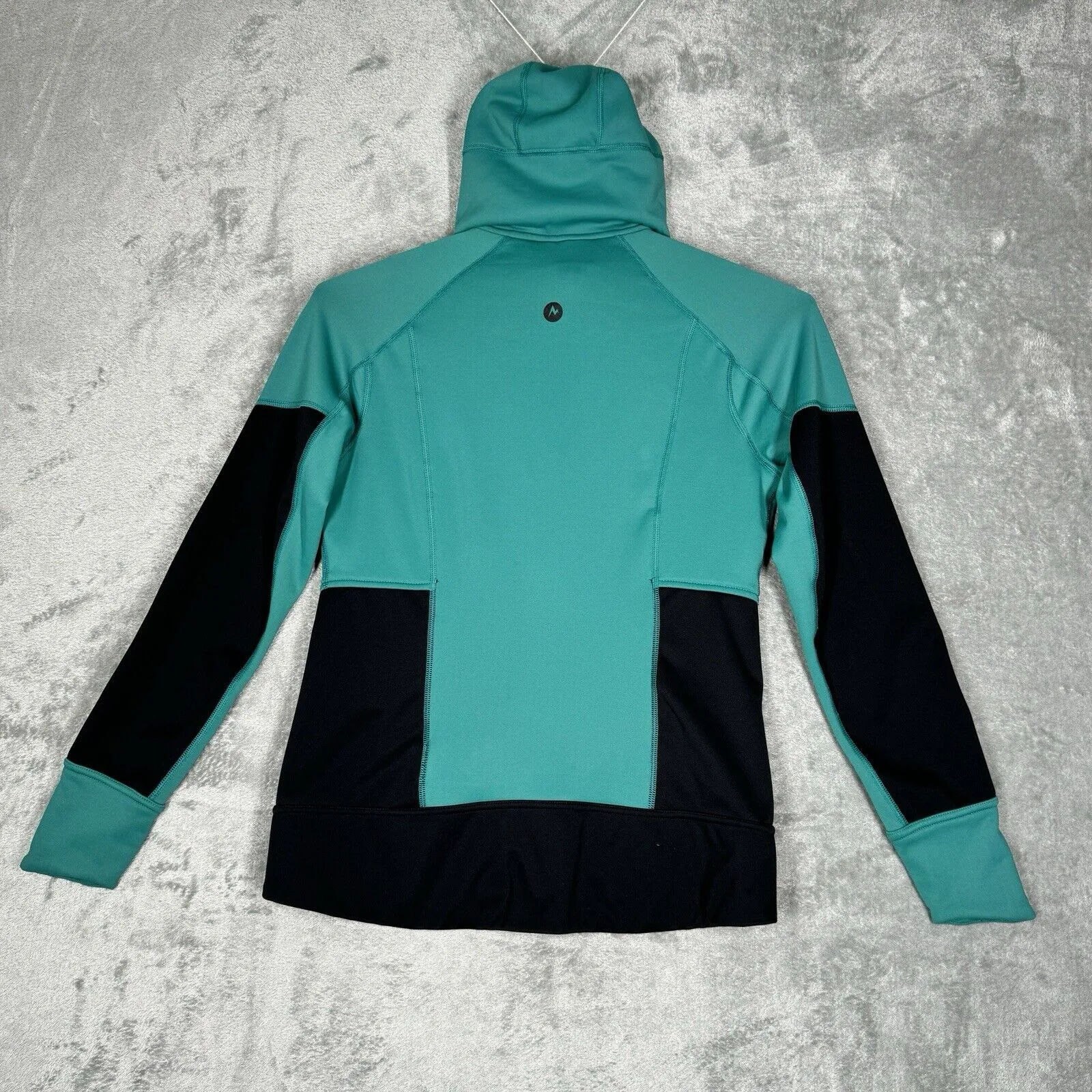 Marmot Shirt Womens Medium Green Black Dawn Hoodie Zip Up Jacket Casual Outdoors - Image 4