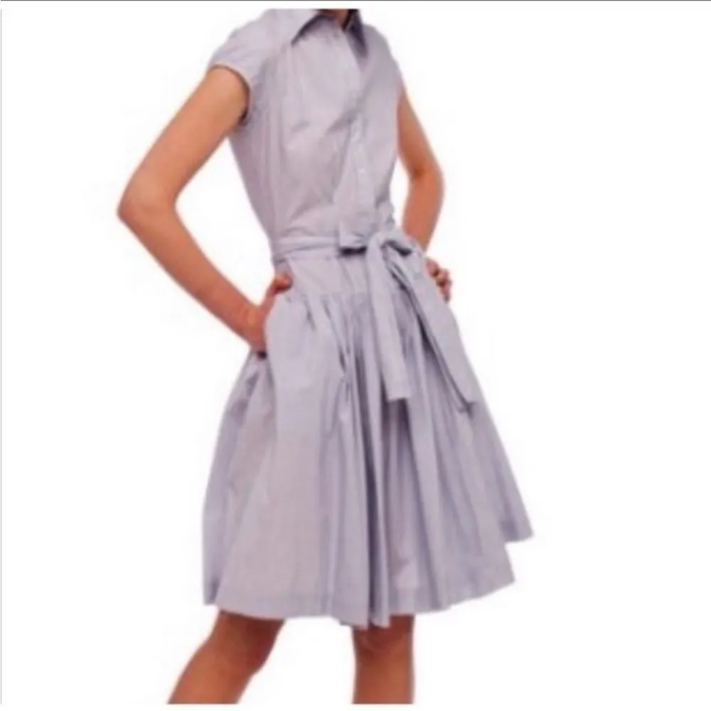 NORMA KAMALI Belted Pinstripe Button Down Shirt Dress Size L NEW WITHOUT TAGS - Image 2