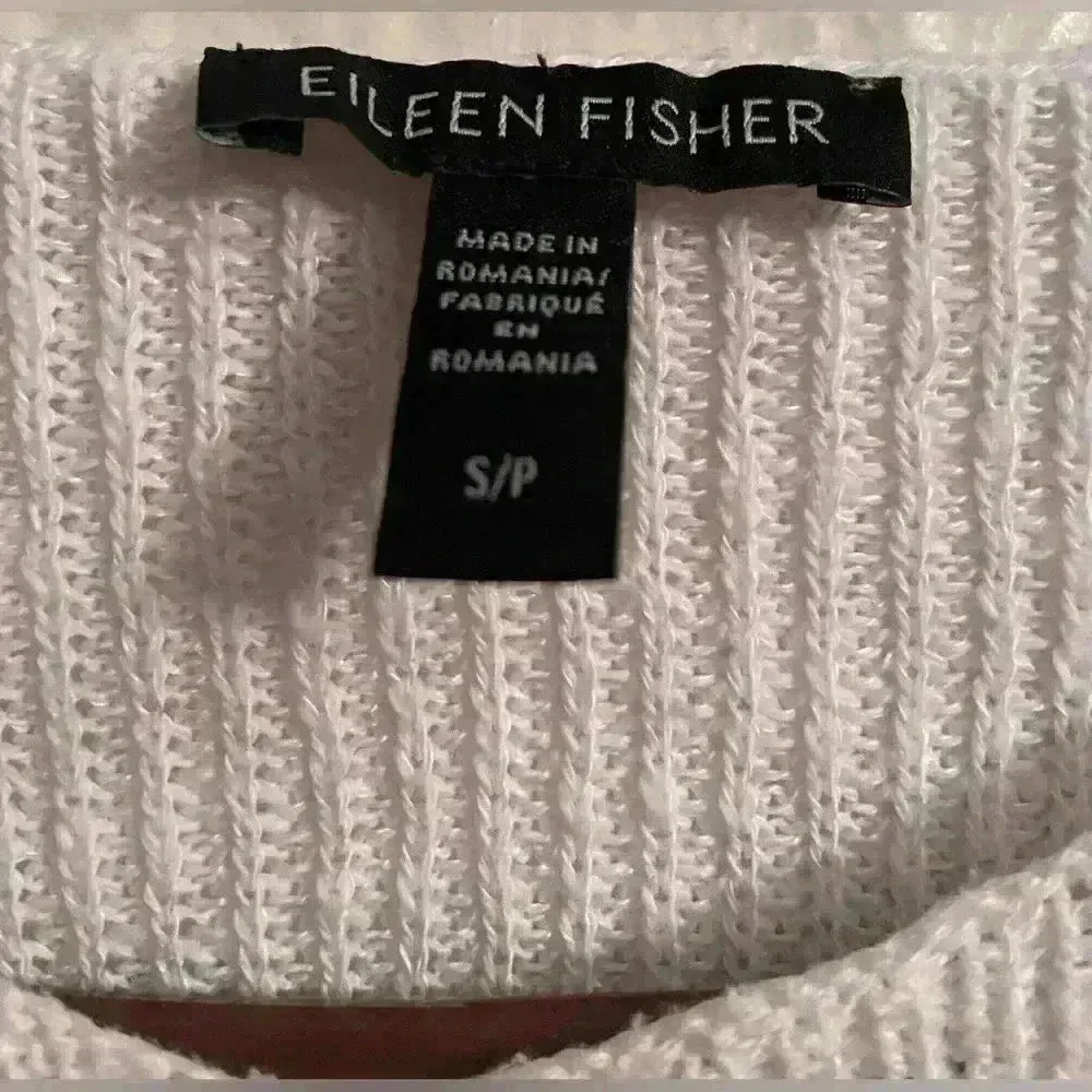 Eileen Fisher Womens Ceramic Pink Short Sleeve Boxy Linen Bateau Top; size S - Image 4