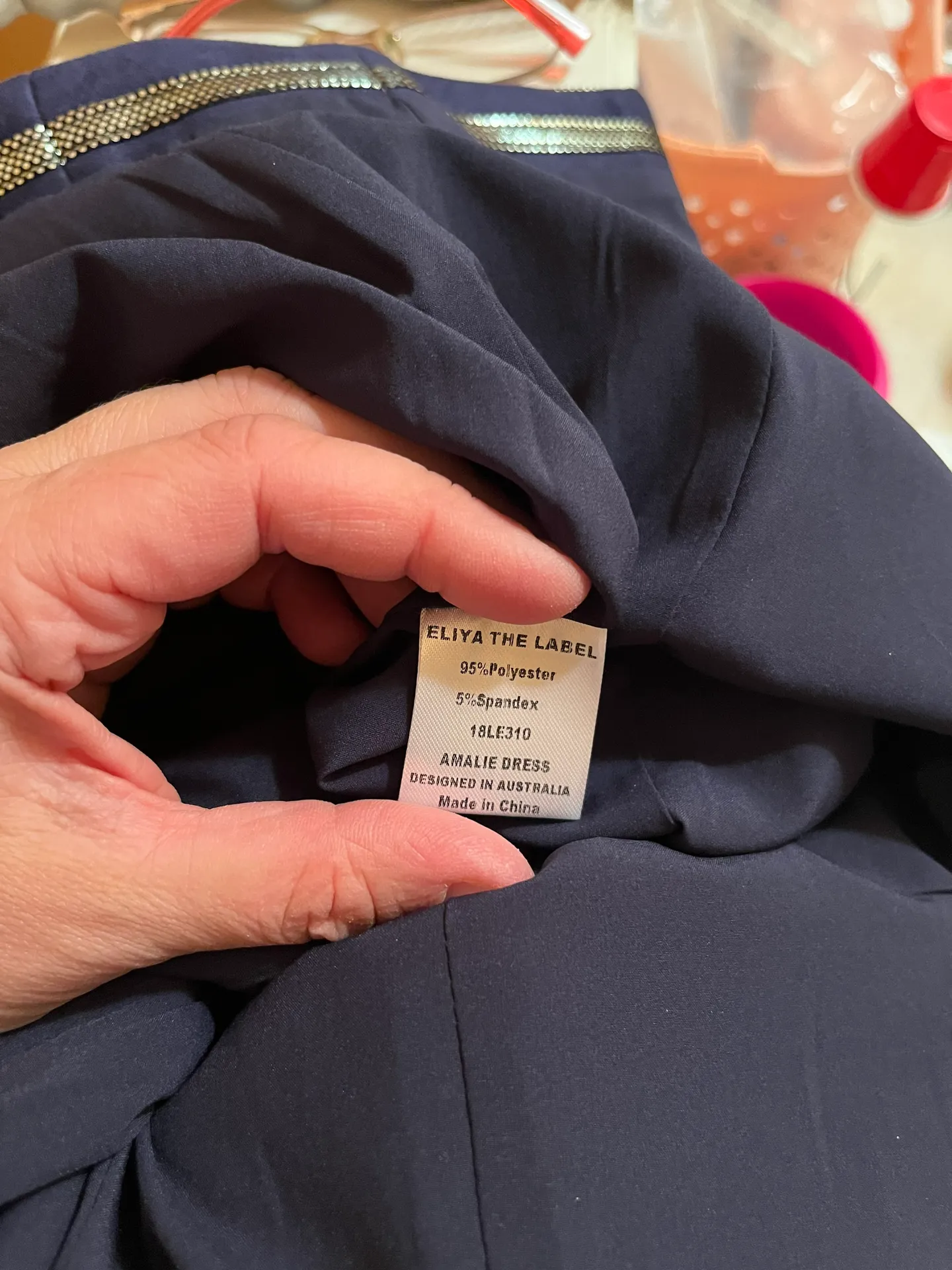 Eliya The Label Amalie Dress in Navy Blue - Image 7