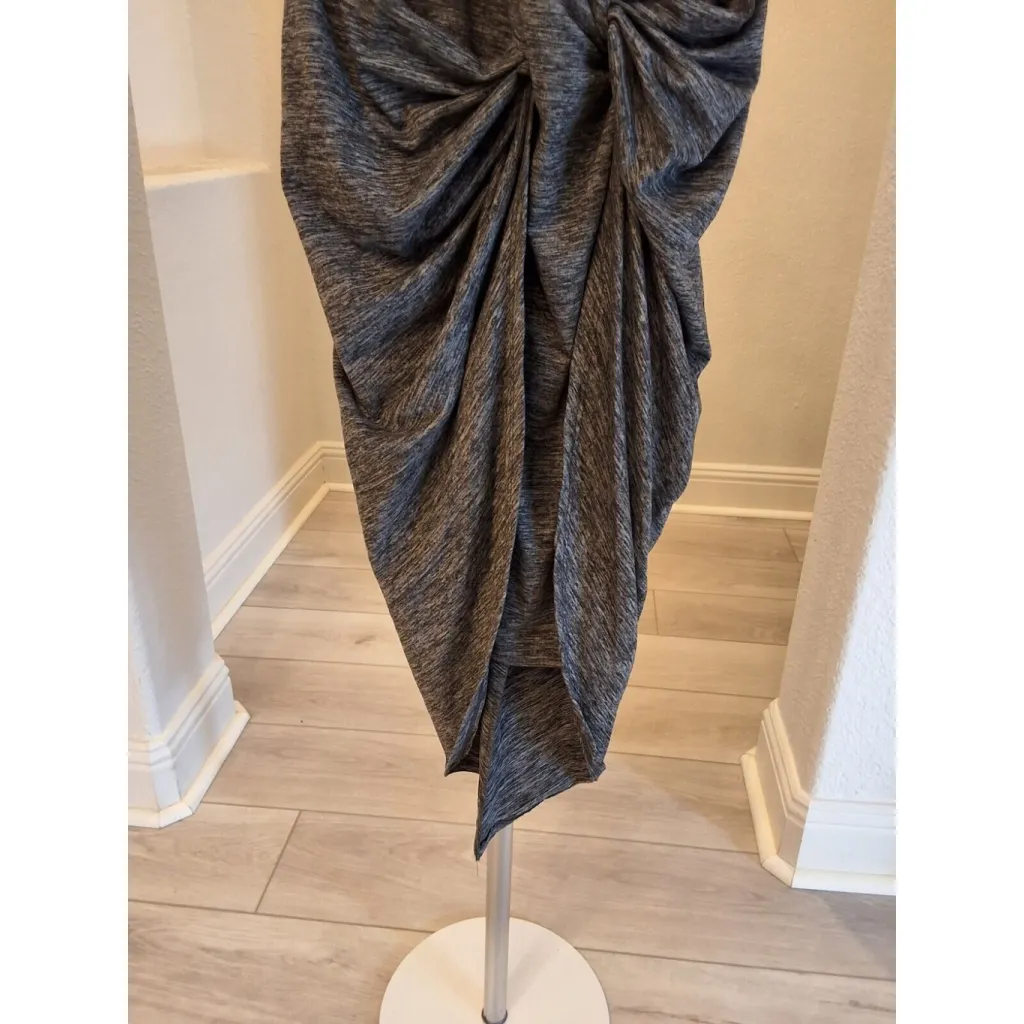 The Vanity Room Women's Twisted Dress Gray Sleeveless Hi-Low Hem Gathered Size M - Image 3