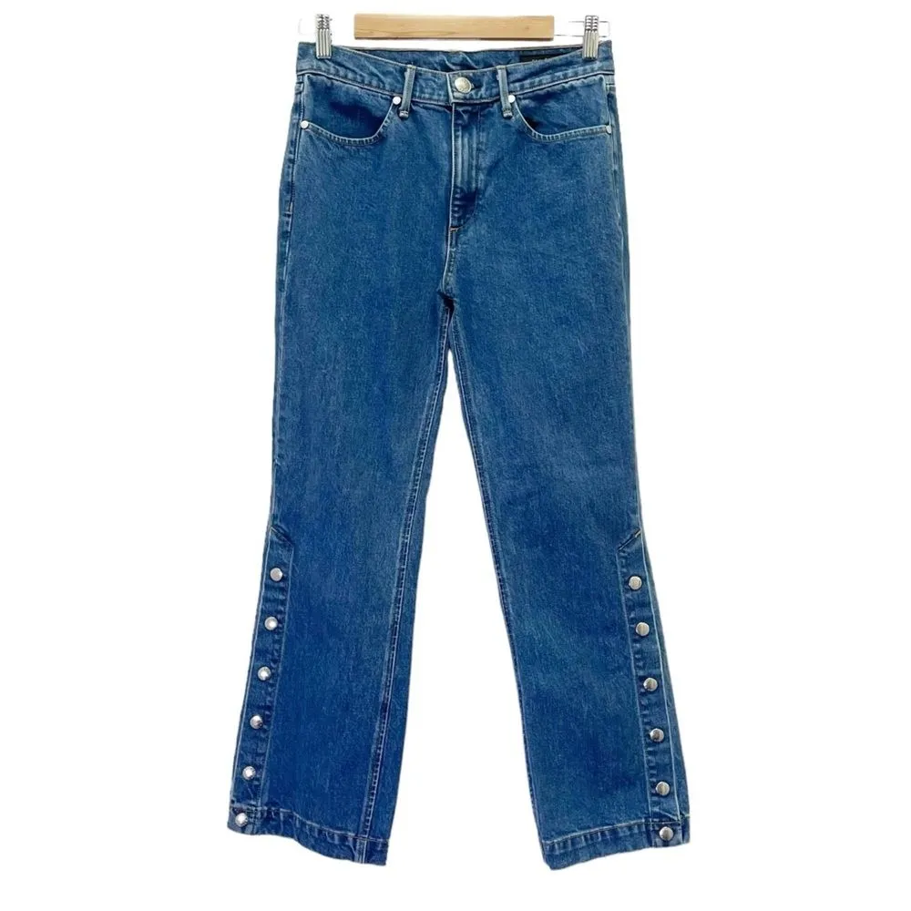 Rag & Bone Dylan Snap Retro Cropped Kick Flare Jeans in Vintage Bloo Size 27 | 4 - Image 3