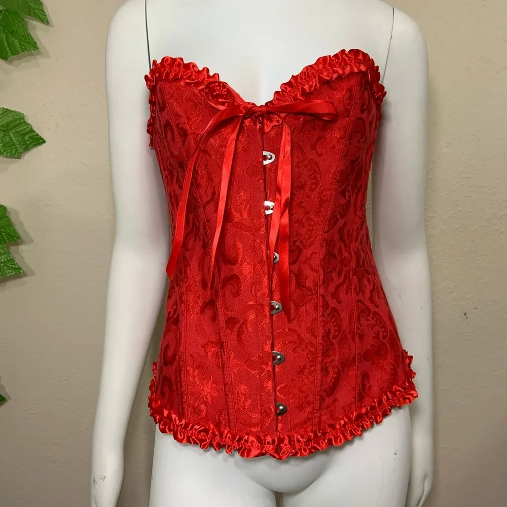 Corset Red Festival New Valentine’s Festival Sexy Size undefined - Image 5