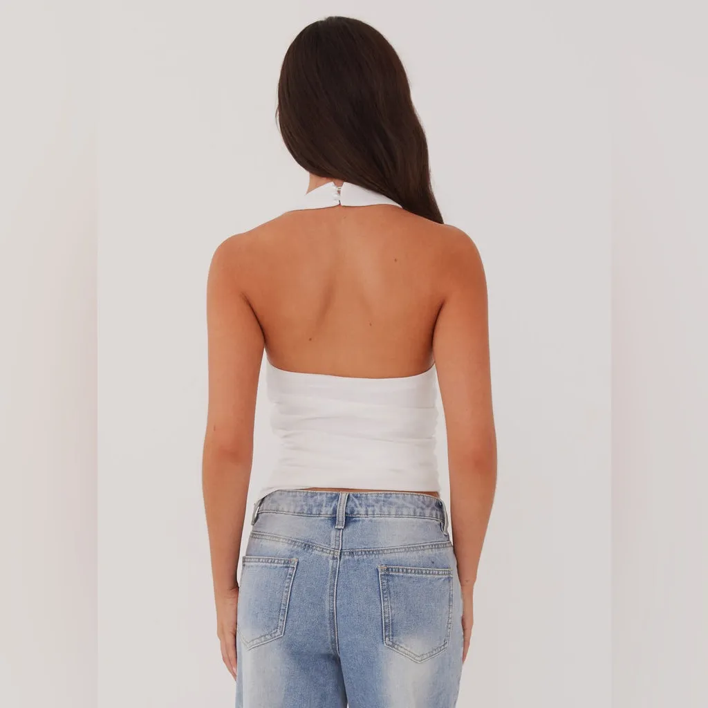 Peppermayo - Cloud Whisper Linen Top - White - Image 2