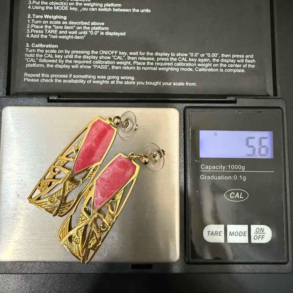 Vintage EDGAR BEREBI Art Nouveau Pink Enamel Gold - Image 11