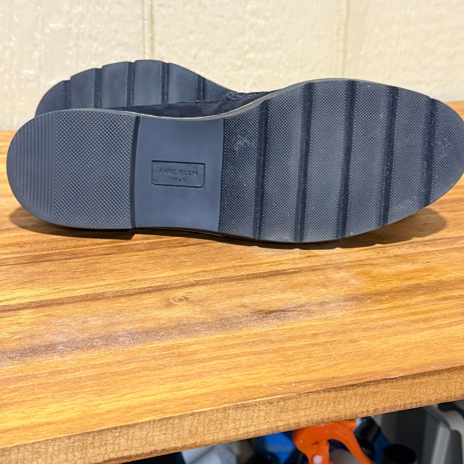 Anne Klein Women's Black Suede Loafers Size 9.5M Block Heel Comfort Flat - Image 9