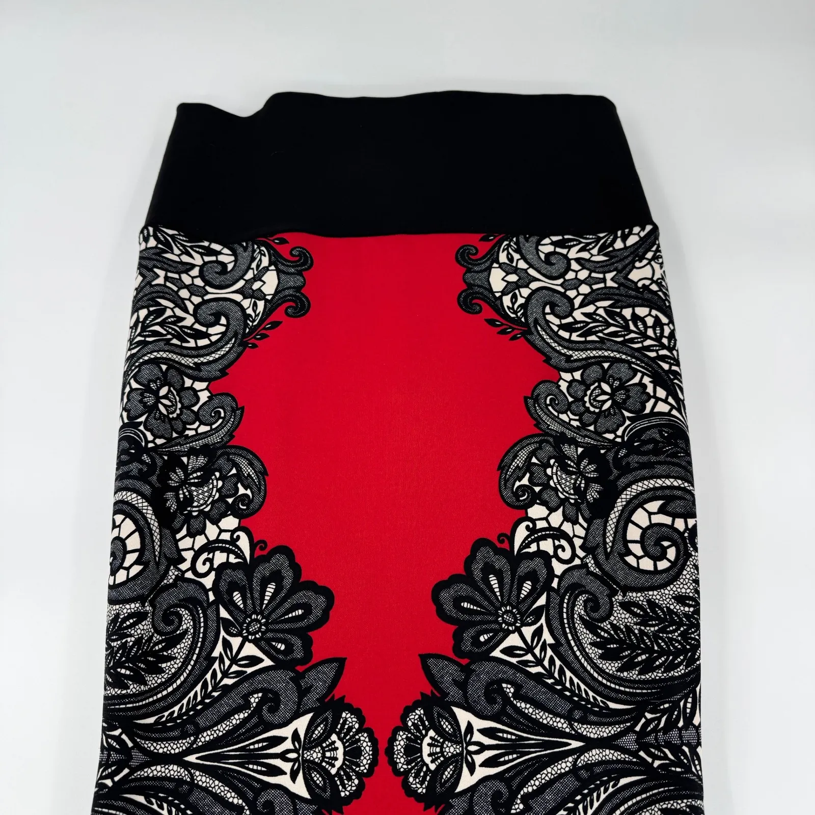 Joseph Ribkoff Sheath Dress Womens 8 Red Black Lace Print Cocktail - Image 3