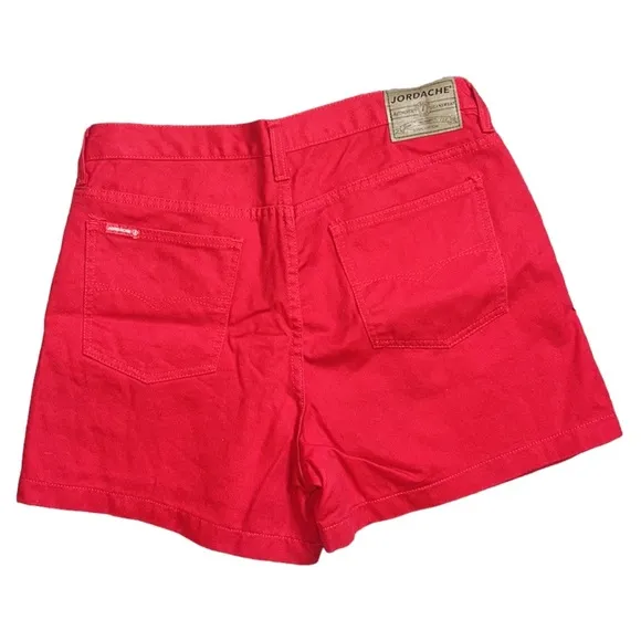 Vintage Jordache Denim Shorts Red Jean High Waisted 90s Mom 17/18 12 14 16 - Image 2