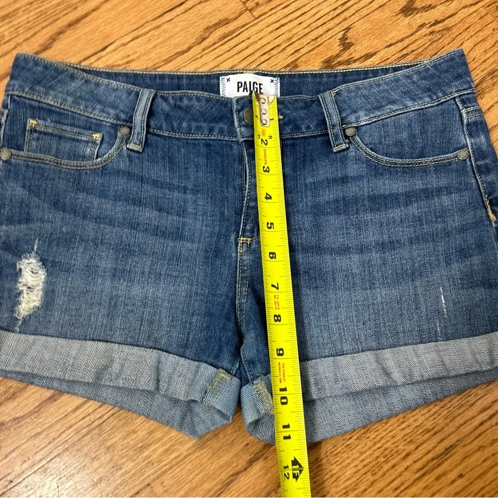 Paige | Jimmy Jimmy Distressed Denim Cuffed Hem Shorts Size 27 - Image 9