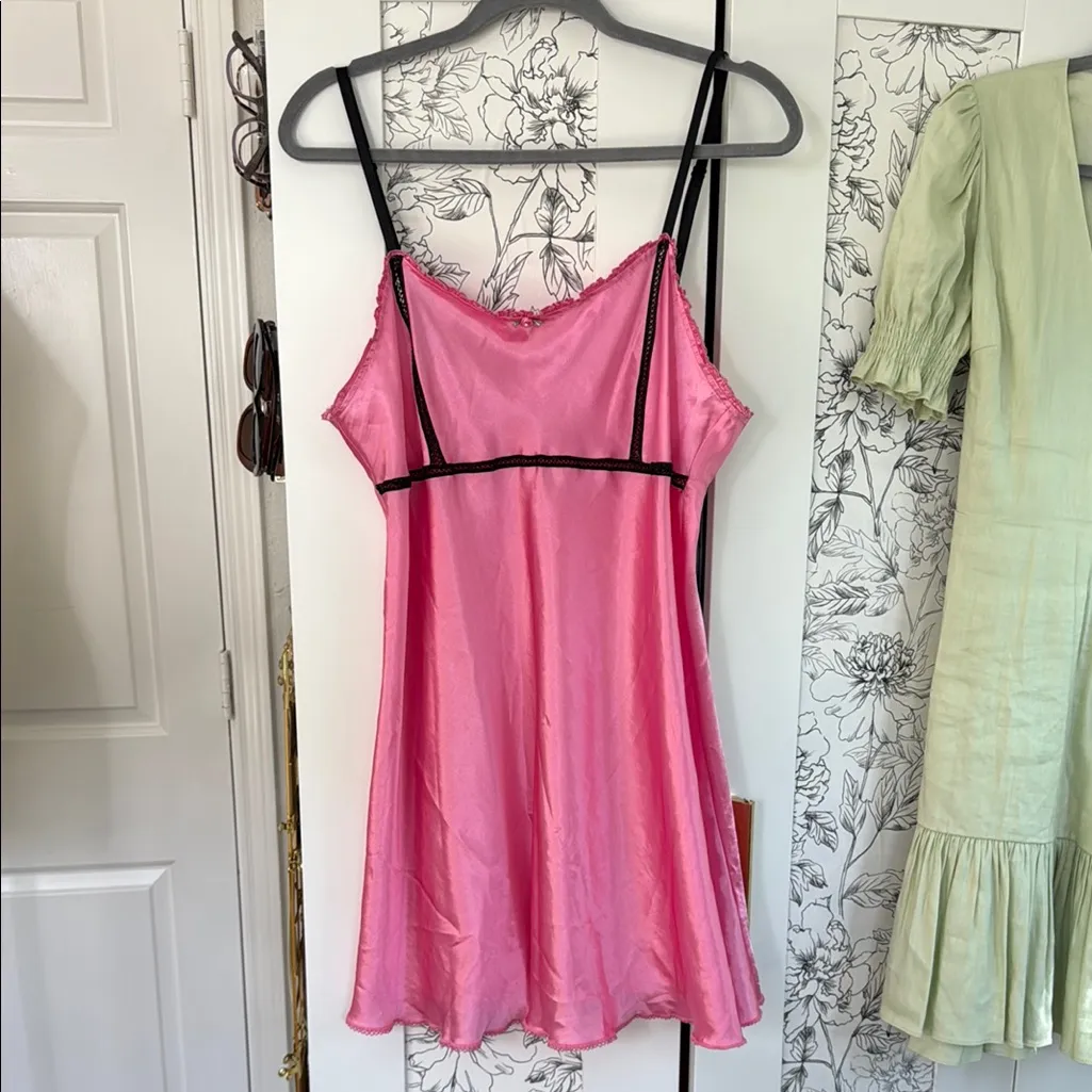 Y2k vintage babydoll satin slip dress Pink Size L - Image 2