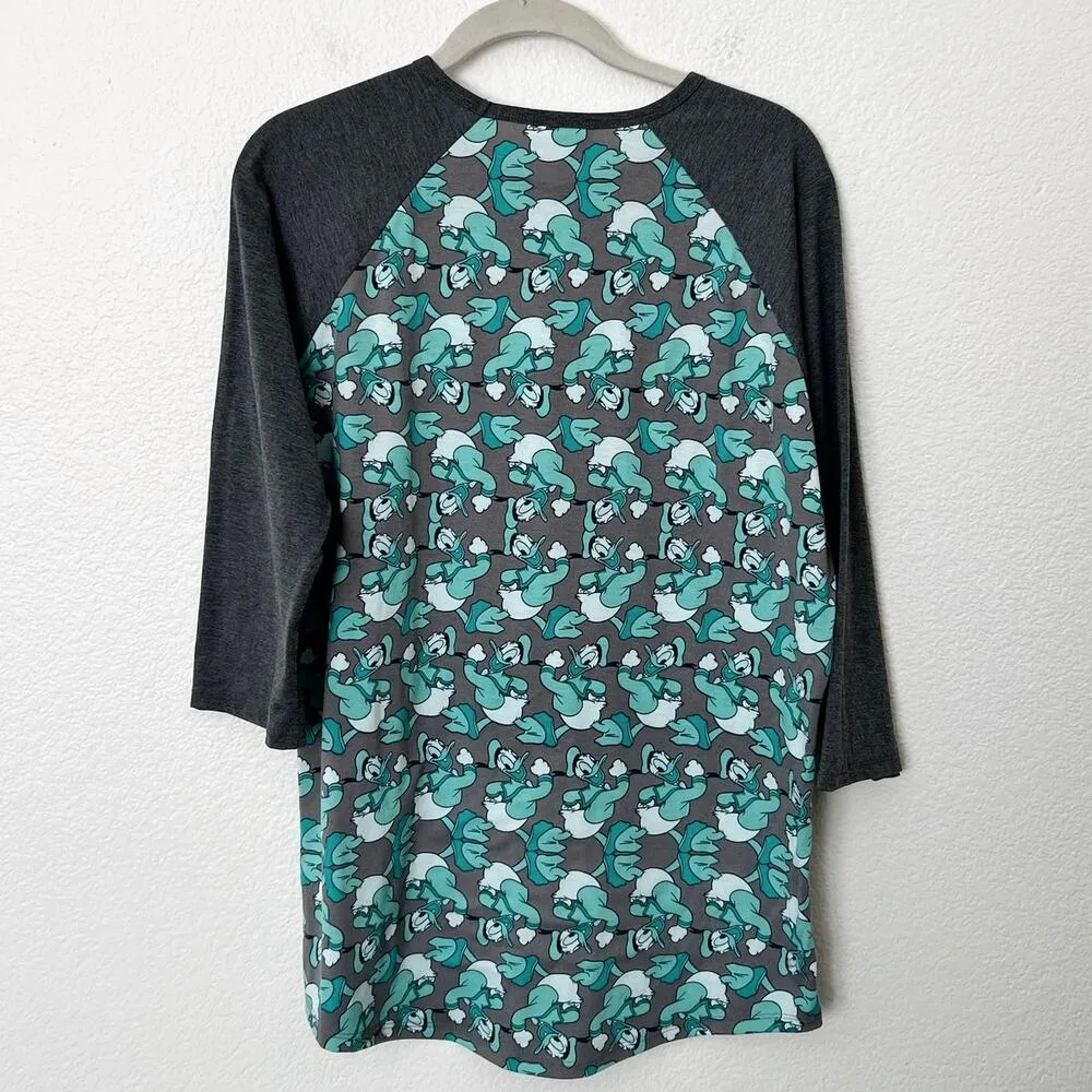 [Lularoe] Disney Donald Duck Randy Raglan Sleeve Crew Neck T-Shirt Size Large L - Image 2