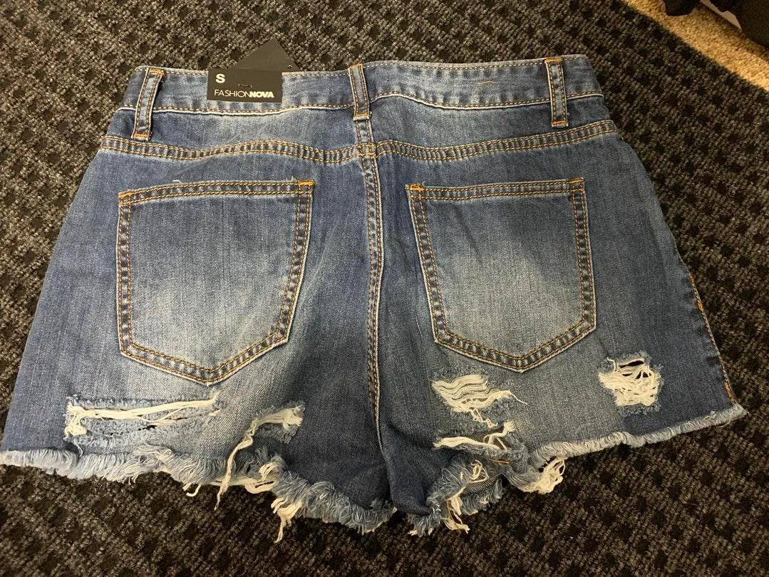 Dark Denim Shorts Blue - Image 2