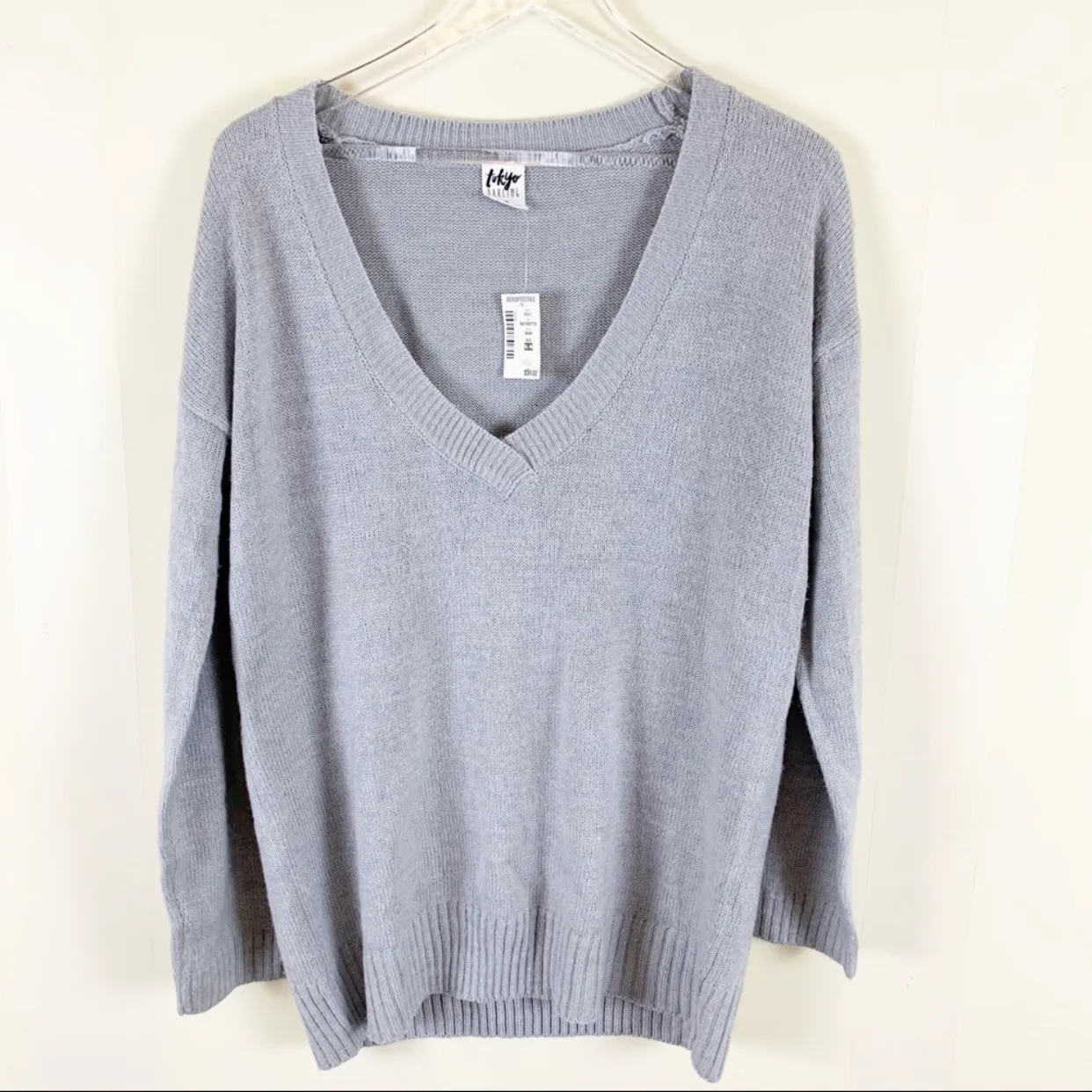 Gray Tokyo Darling V-Neck Sweater - Image 3