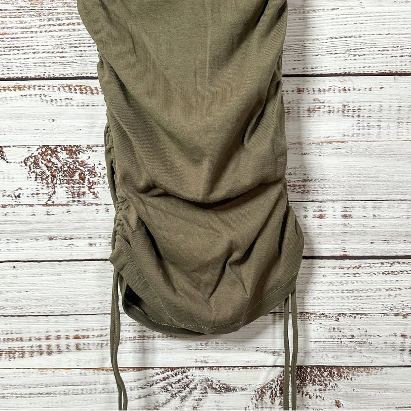 NEW with tags Good American Green Ruched Tank Mini Dress, NWT, Medium, MSRP $119 - Image 13