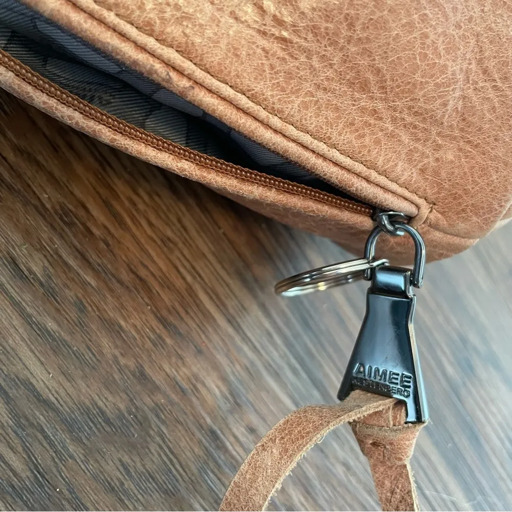 Aimee Kestenberg Leather Hobo Shoulder Bag Tan Slouchy Bag - Image 16