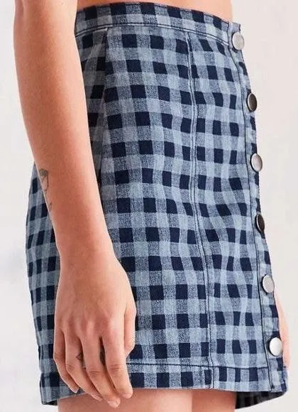 Cooperative Checkered Button Front Mini Slirt - Image 2