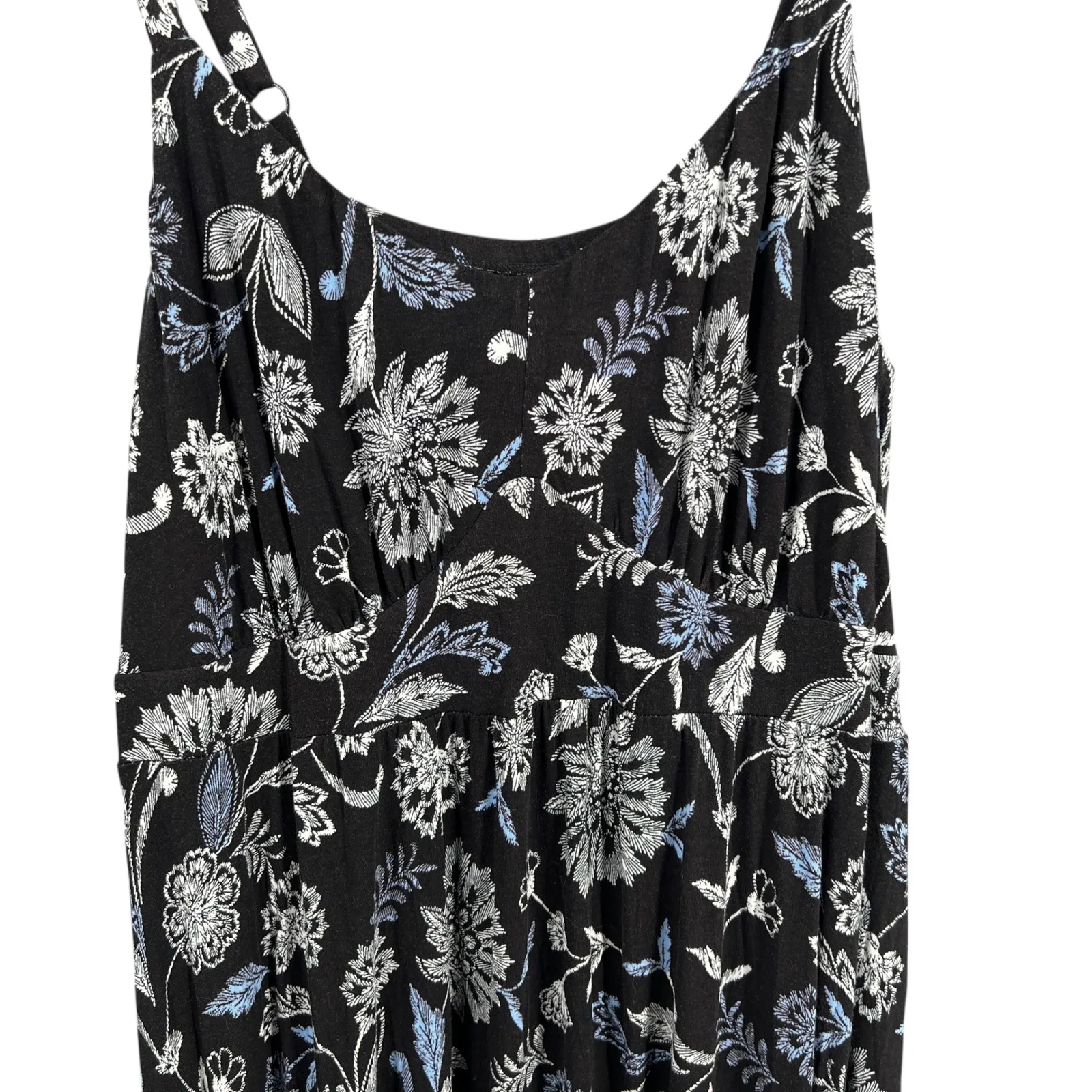 Torrid Black & Blue Floral Stretch Knit Long Maxi Dress 2X - Image 3