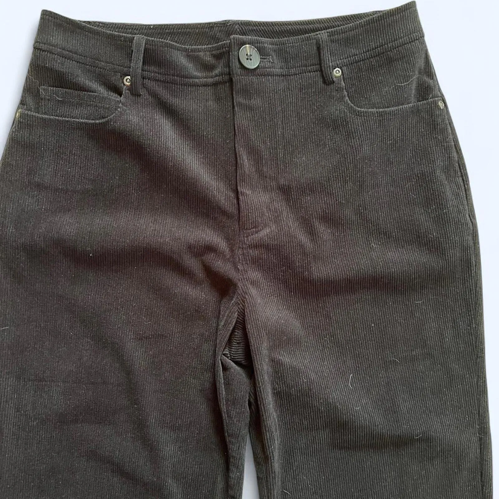 7 For All Mankind black corduroy wideleg pants Size M - 30 inch waist NEW - Image 4