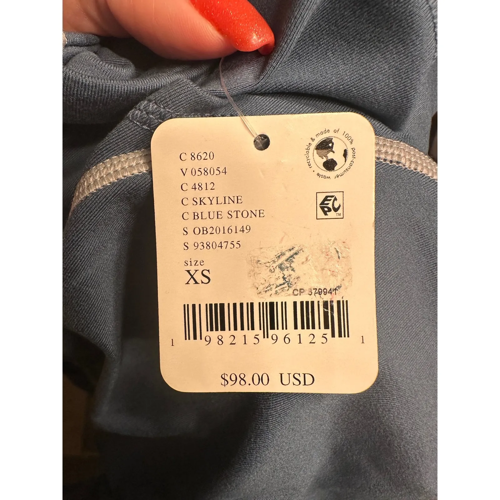 Free People Movement Skyline Blue Stone Leggings XS High Rise Ruched - Image 5