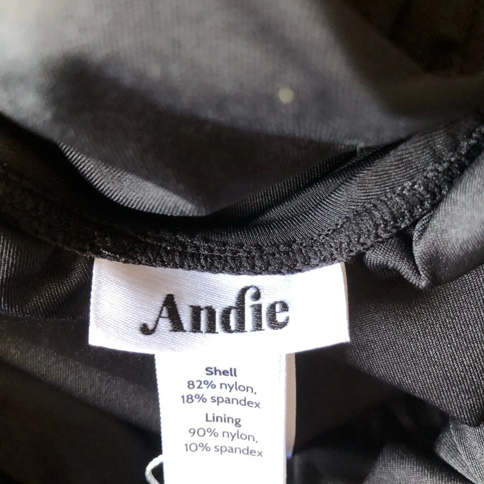 Andie NWT The Bali Flattering Neckline One Piece Swimsuit Black Small Tall - Image 10