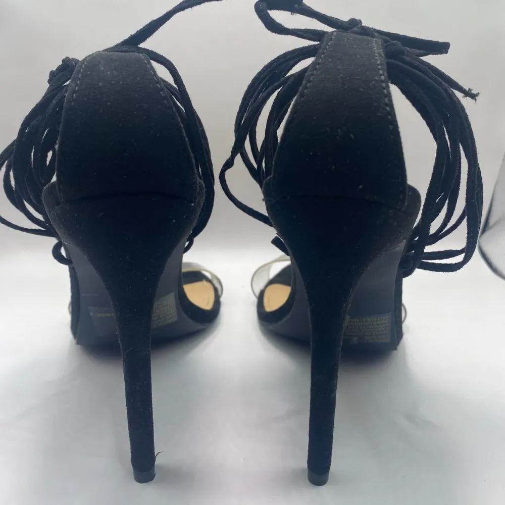 Shoedazzle Black Kingsley Ankle Wrapped Stiletto Heeled Sandal - Image 7