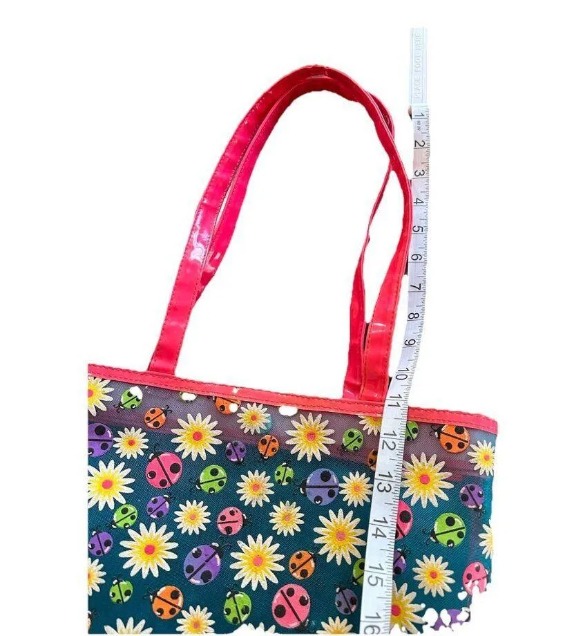 Pink Floral Tote Bag Beach Travel Vacation Summer Spring - Image 10
