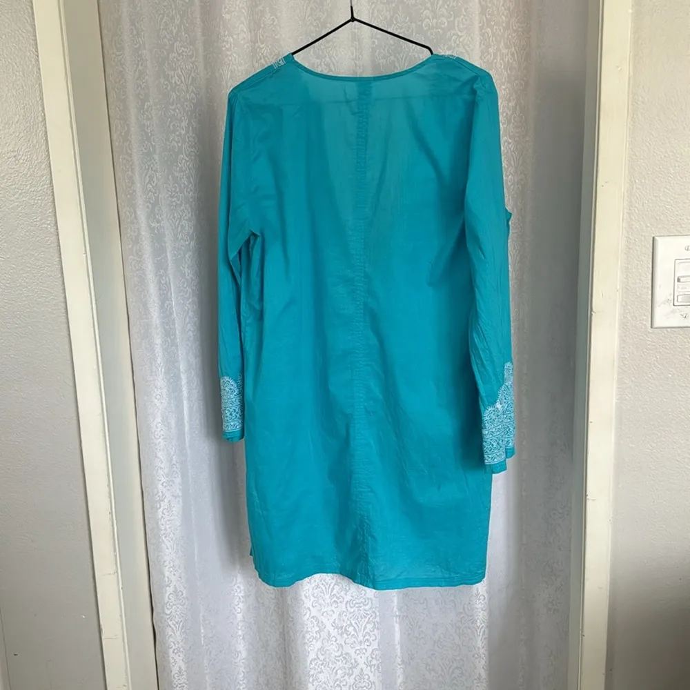 TROPICAL ESCAPE EMBROIDERED BEACH TUNIC Sz:M - Image 2
