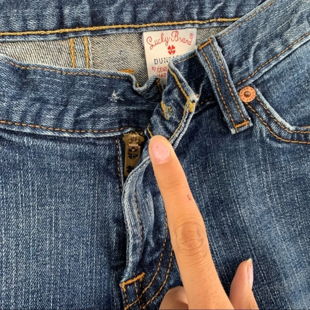 Lucky Brand Dungarees Mid Rise Flare SOHO dark blue denim Jeans Size 4 - Image 6