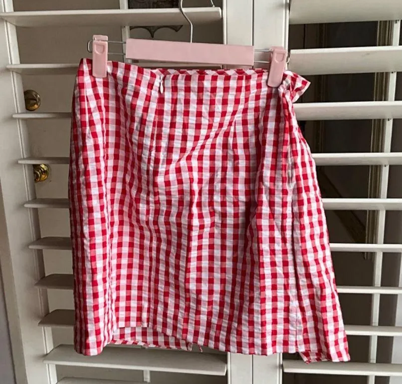 Bimba y Lola Red Plaid Skirt sz 40(S) - Image 2