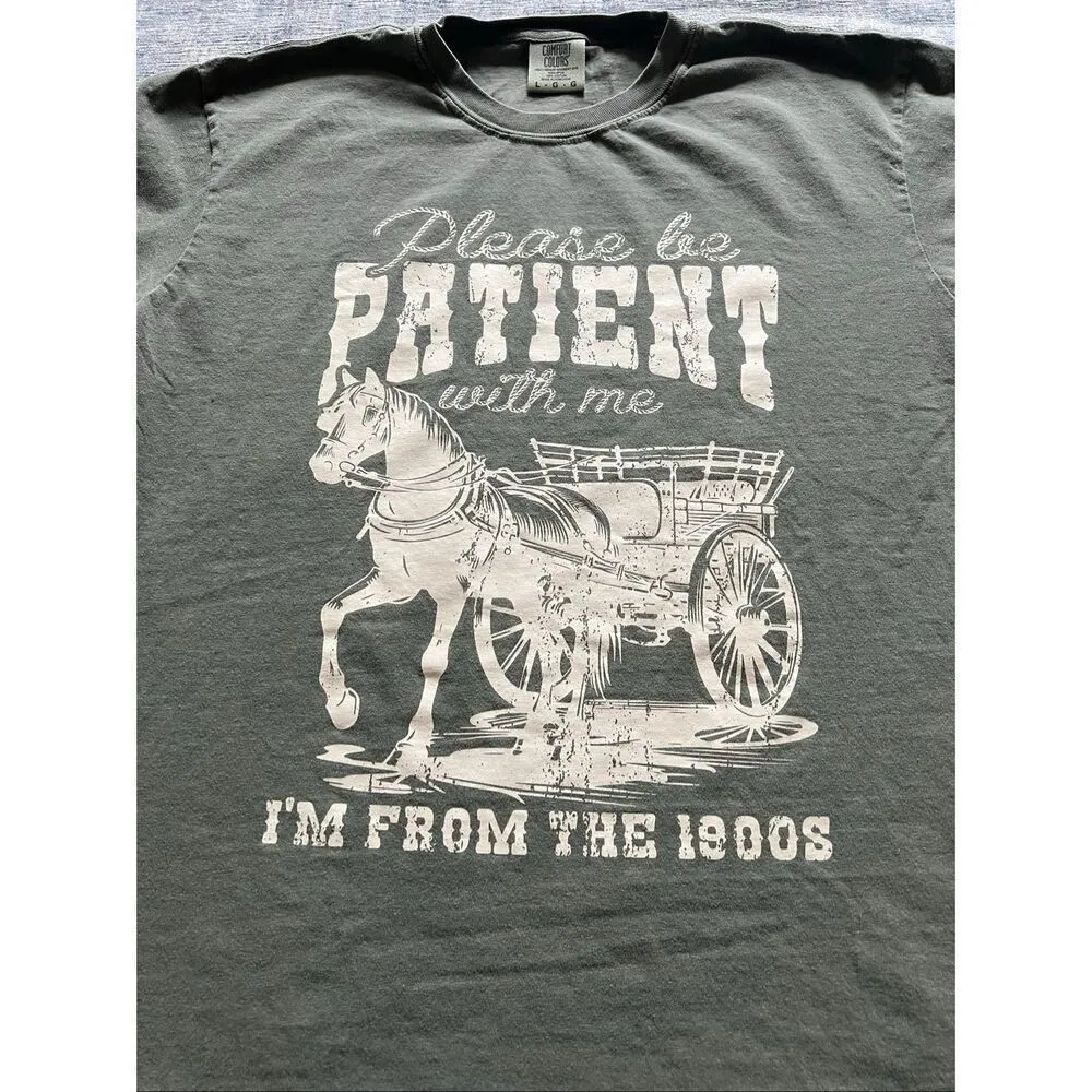 Comfort Colors Faded Green From The 1900s Novelty Tee Large - Image 3