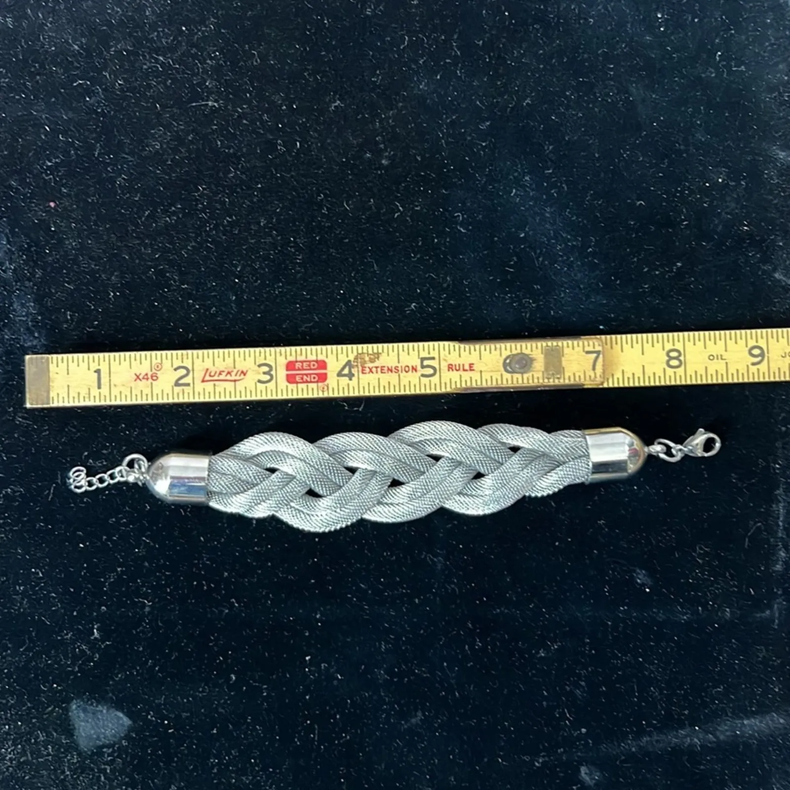 Vintage 90s silver tone chunky knotted statement choker necklace bracelet set - Image 3