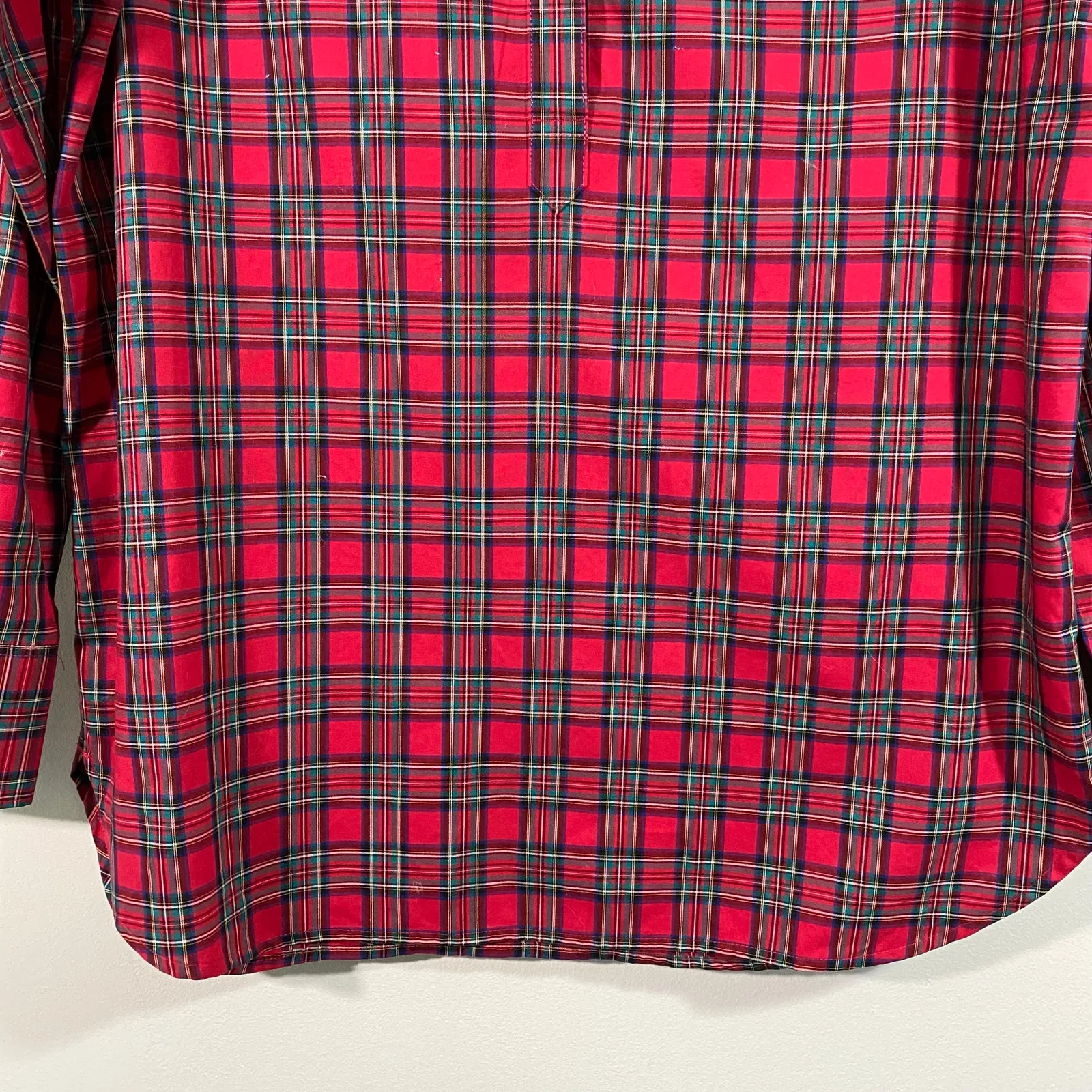 Lands' End Tartan Plaid No Iron Supima Quarter Buttons Popover Shirt Size 6P - Image 3