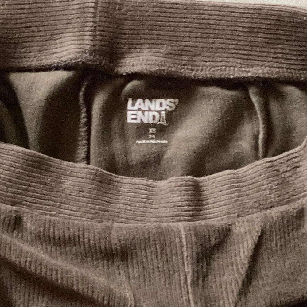 Lands End Womens Green Sport Cord Leggings XS Extra Small - Image 5