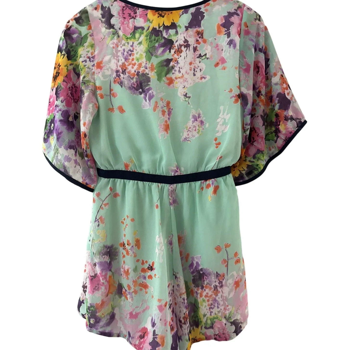 Elliatt Overindulgence Whimsy Multicolor Floral Wrap Romper Size XS‎ - Image 3