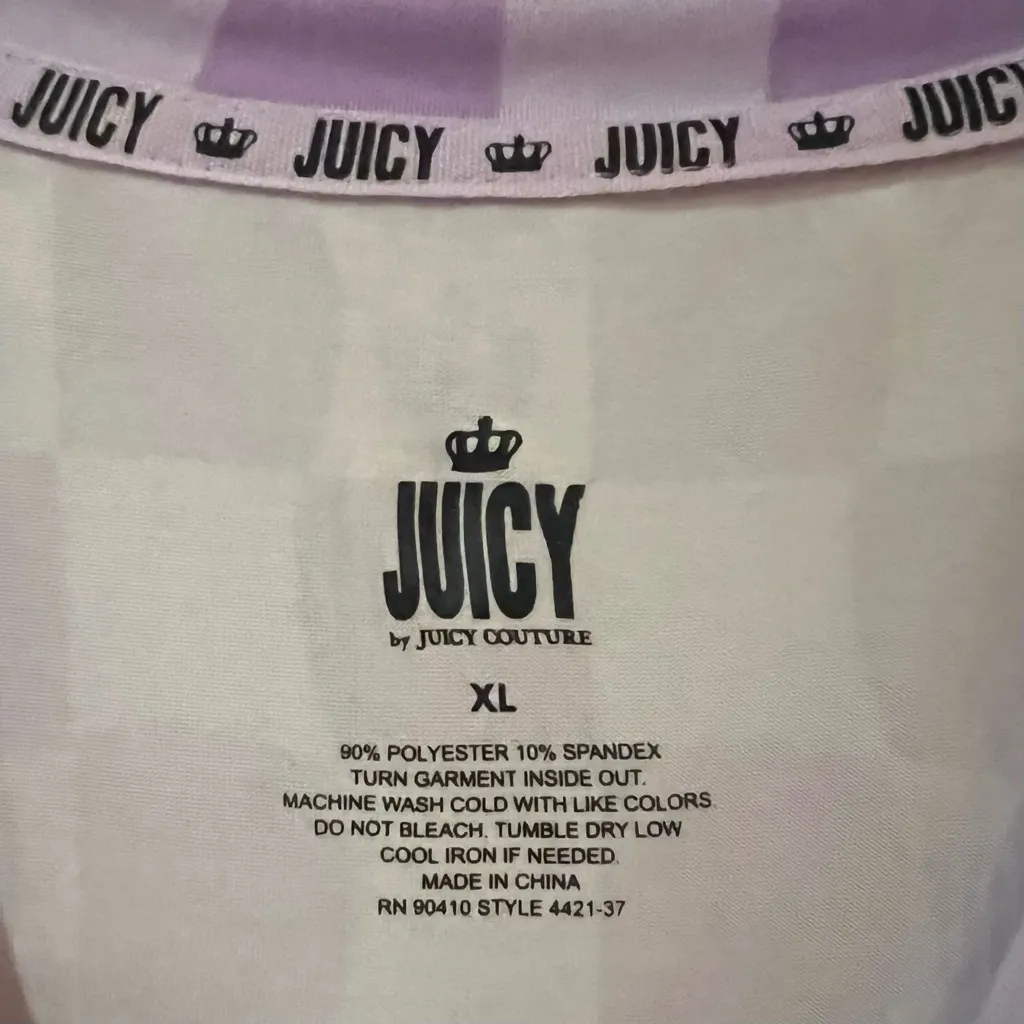 JUICY by JUICY COUTURE Lilac JC Check Sleepwear‎ Night Gown Sleep Shirt Size XL - Image 8
