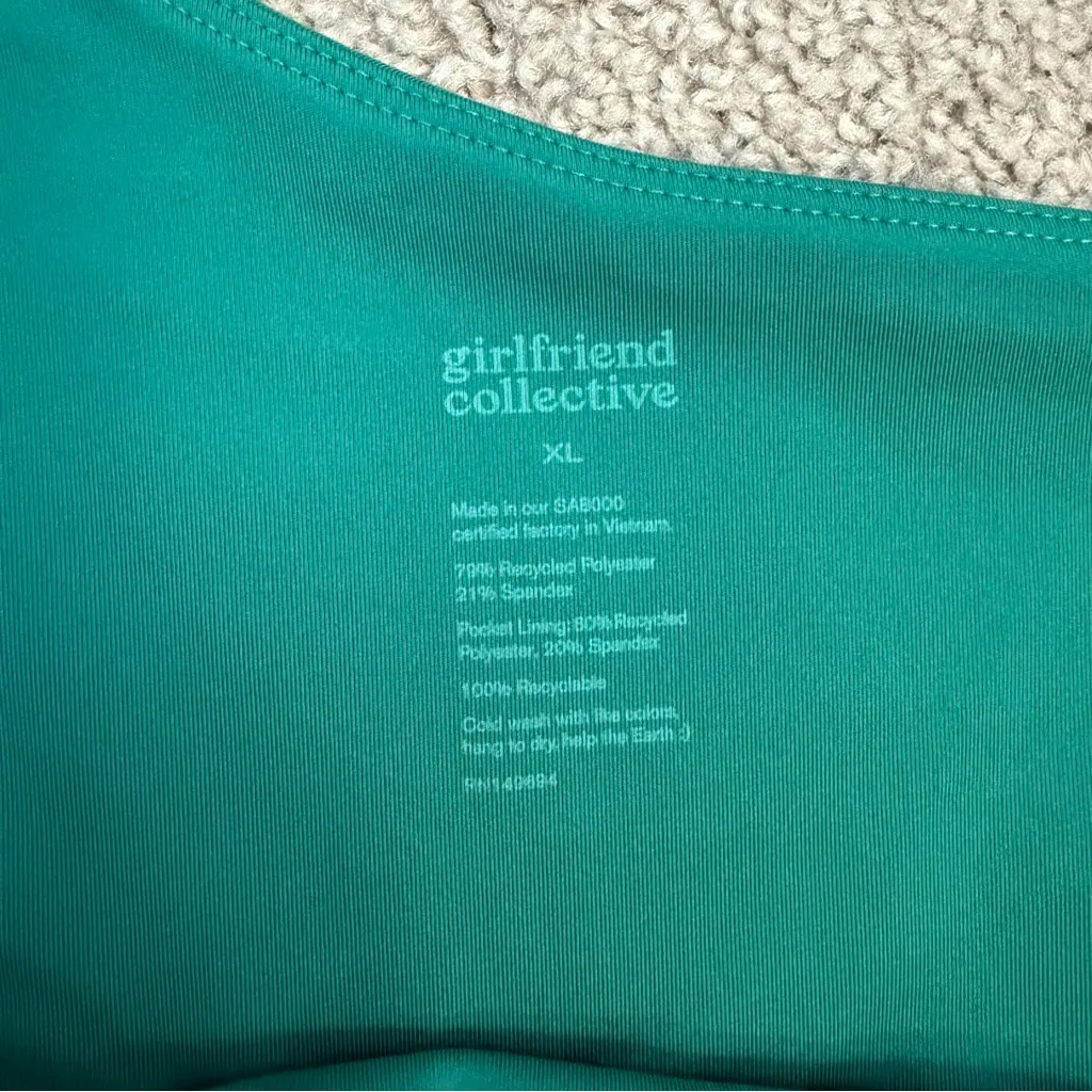 Girlfriend Collective Bianca One Shoulder Athletic Tennis Dress Green XL - Image 5
