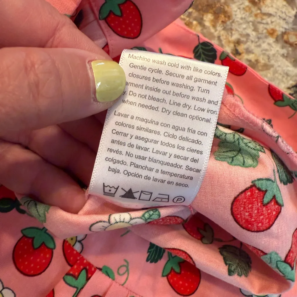 Modcloth Pink A-Line Skirt with Strawberry Print - Image 9