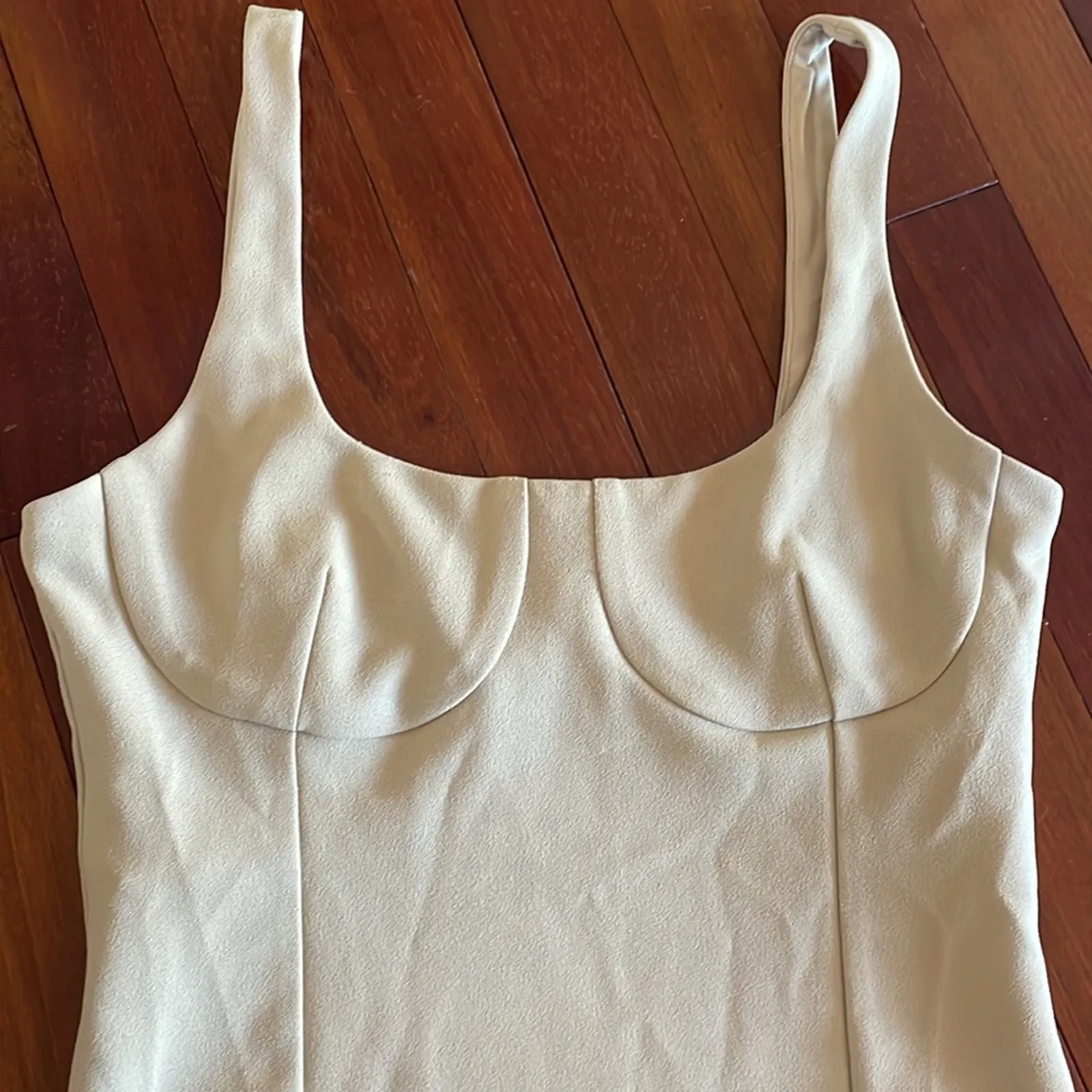 Wayf Tan Bravado Cupped Tank Thong Bodysuit Date Night Minimalist Going Out - Image 5