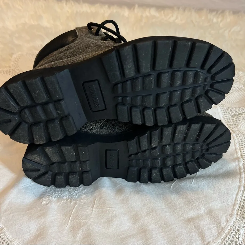 Nonames Zelo Lace Up Distressed Leather Boots Women’s 6.5 Gray Crackling READ - Image 7