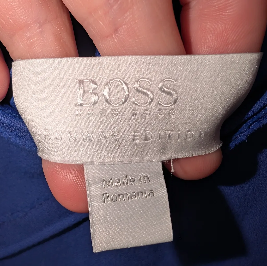 Hugo Boss Runway Edition Demania Cut Out Bodycon Dress W8 Blue - Image 3
