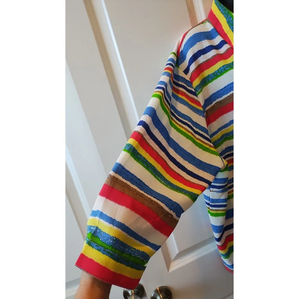 NTW Antilia FEMME Blouse Multicolor Crepe 3/4 sleeves Sz 3X - Image 3