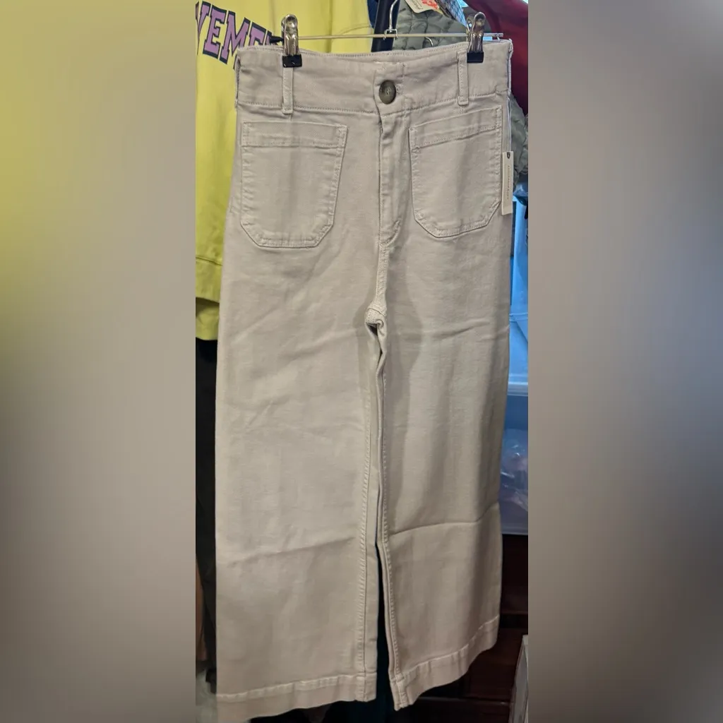 NWT Anthropologie Maeve The Colette Crop Wide-Leg Jeans - grey - 26 - Image 6